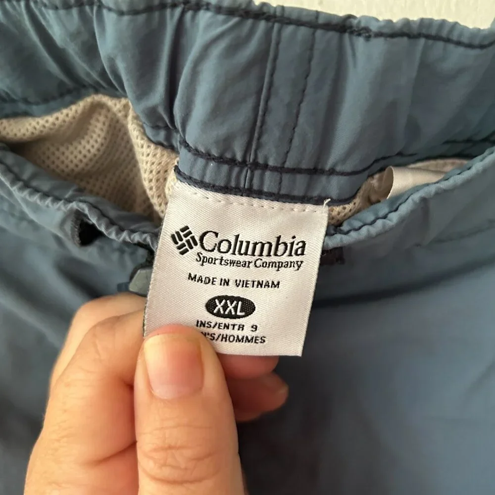 Columbia Swim Trunks Mens XXL Blue Adjustable Waist Outdoor Hiking Pocketes
